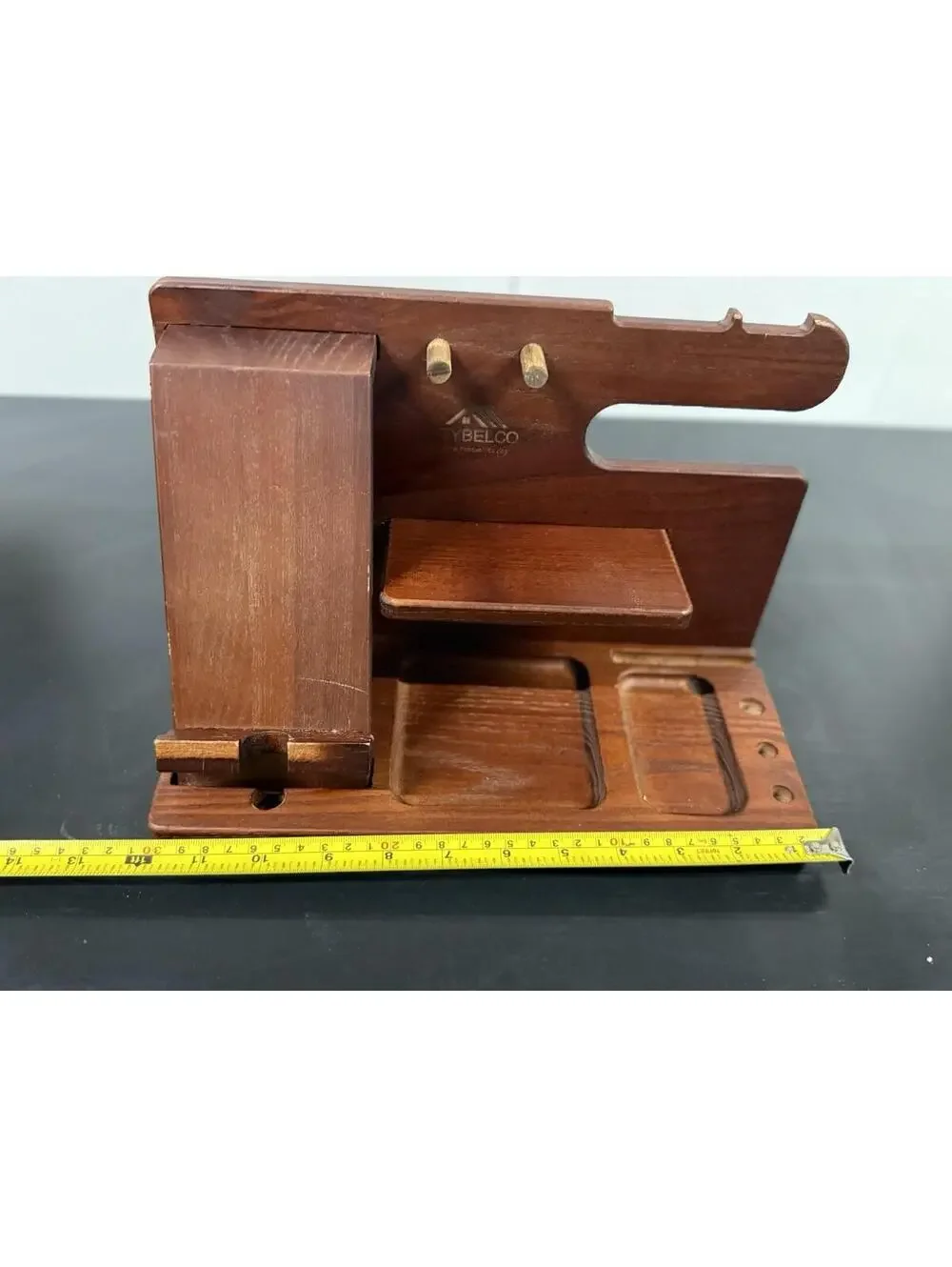 TYBELCO Wooden Desk Valet Organizer Phone Watch Wallet Dock Station
